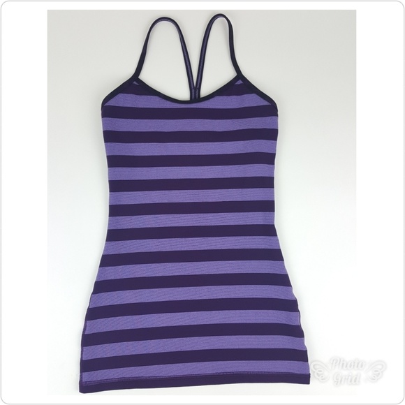 Lululemon Power Y Purple Striped Tank - Picture 3 of 8